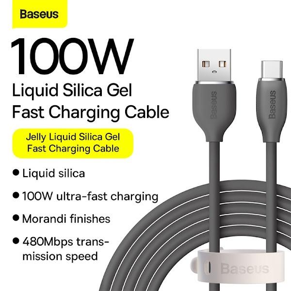 Cáp Sạc Nhanh USB sang Type C 100W Baseus Jelly Liquid Silica Gel Fast Charging Data Cable (Hàng chính hãng)