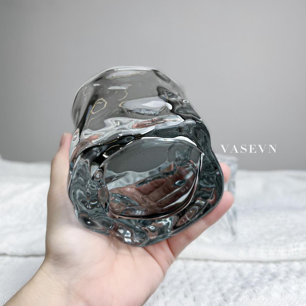 Ly Cốc Thủy Tinh Cao Cấp - Kiểu Dáng Gợn Sóng - Sang Trọng - Hiện Đại