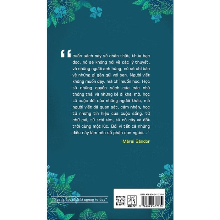 Lời Cỏ Cây - Bàn Về Thân Phận Con Người Trong Cuộc Đời - Márai Sándor - Nguyễn Hồng Nhung dịch - (bìa mềm)