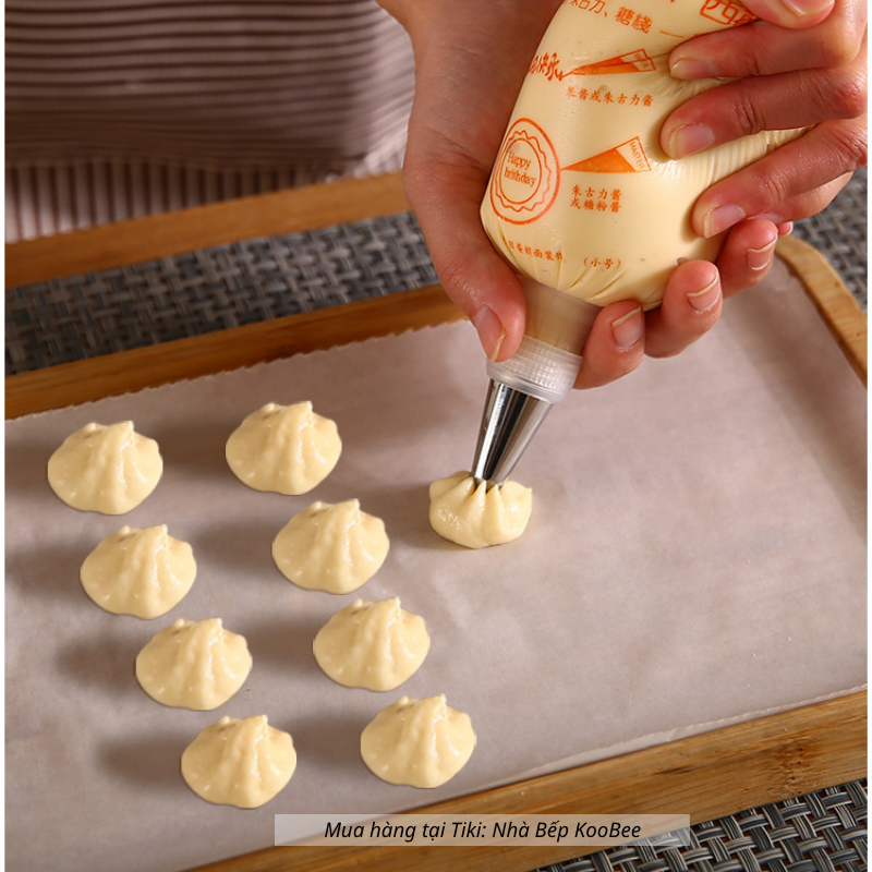 Bộ 7 đui bắt kem KOOBEE - Đuôi bắt kem tạo hình bánh quy trang trí bánh bằng thép không gỉ đúc dày dặn, cứng cáp