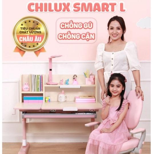 Bàn học cho bé Chilux Smart L cao cấp, thông minh chống gù, chống cận, bảo hành 5 năm