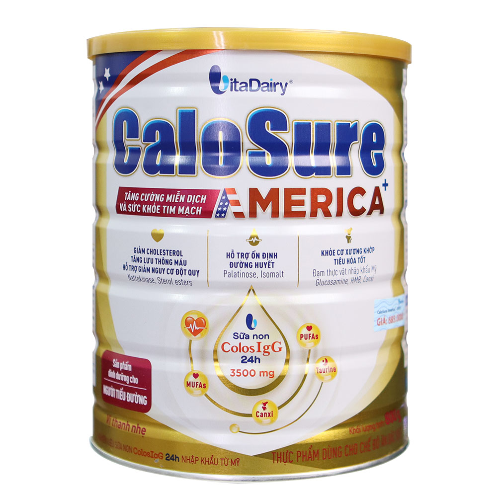 Combo 5lon Sữa bột CaloSure America+ lon 800g - Tăng cường miễn dịch và sức khoẻ tim mạch, Bữa ăn bổ sung hợp lý cho người bệnh tiểu đường