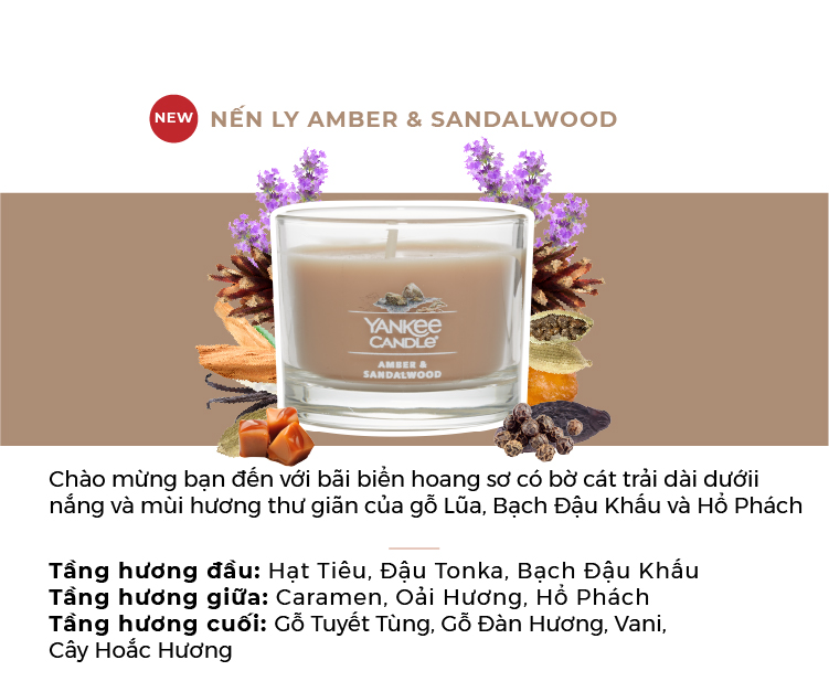 Nến ly mini Yankee Candle (37g) - Amber &amp; Sandalwood