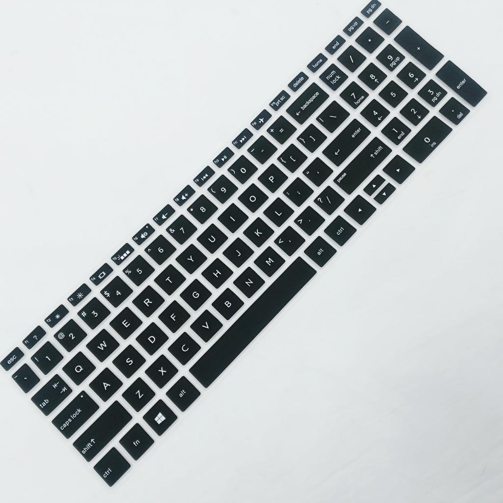 2x Soft Silicone Laptop Keyboard Skin Protector Cover for 15.6" BF Black