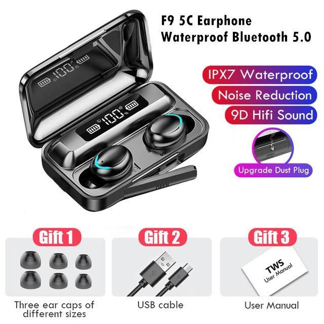 Tai Nghe Không Dây F9 5C Bluetooth 5.0 Chống Thấm Nước Có Mic Tiện Dụng Khi Chơi Thể Thao ISO Android Windows