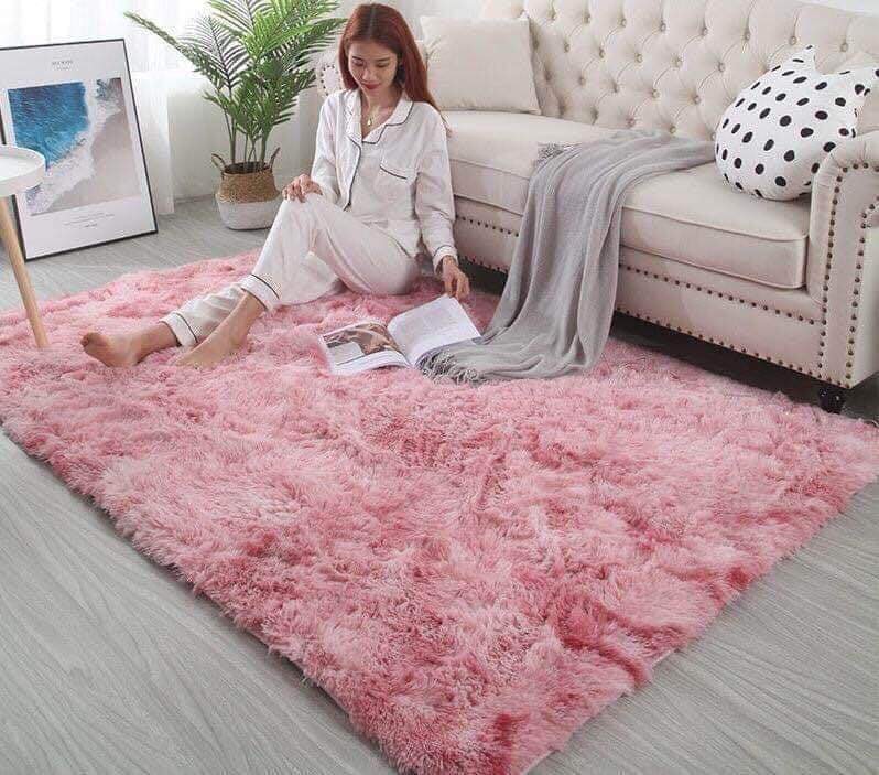 THẢM LÔNG TRẢI SÀN lông xù 2m x 1m6 tặng kèm 1 thảm lau chân