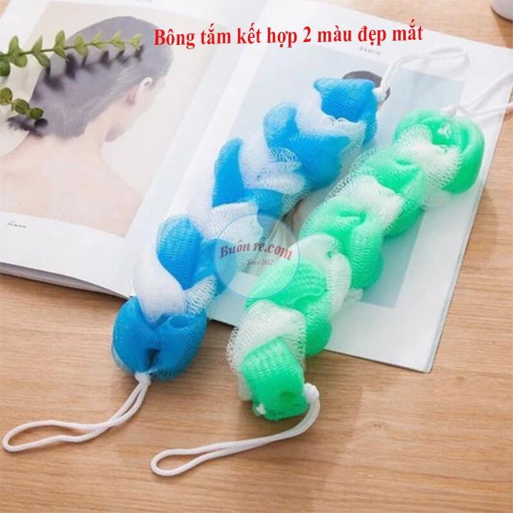 Bông tắm dài 2 màu thiết kế nhỏ gọn vừa lòng bàn tay 01039