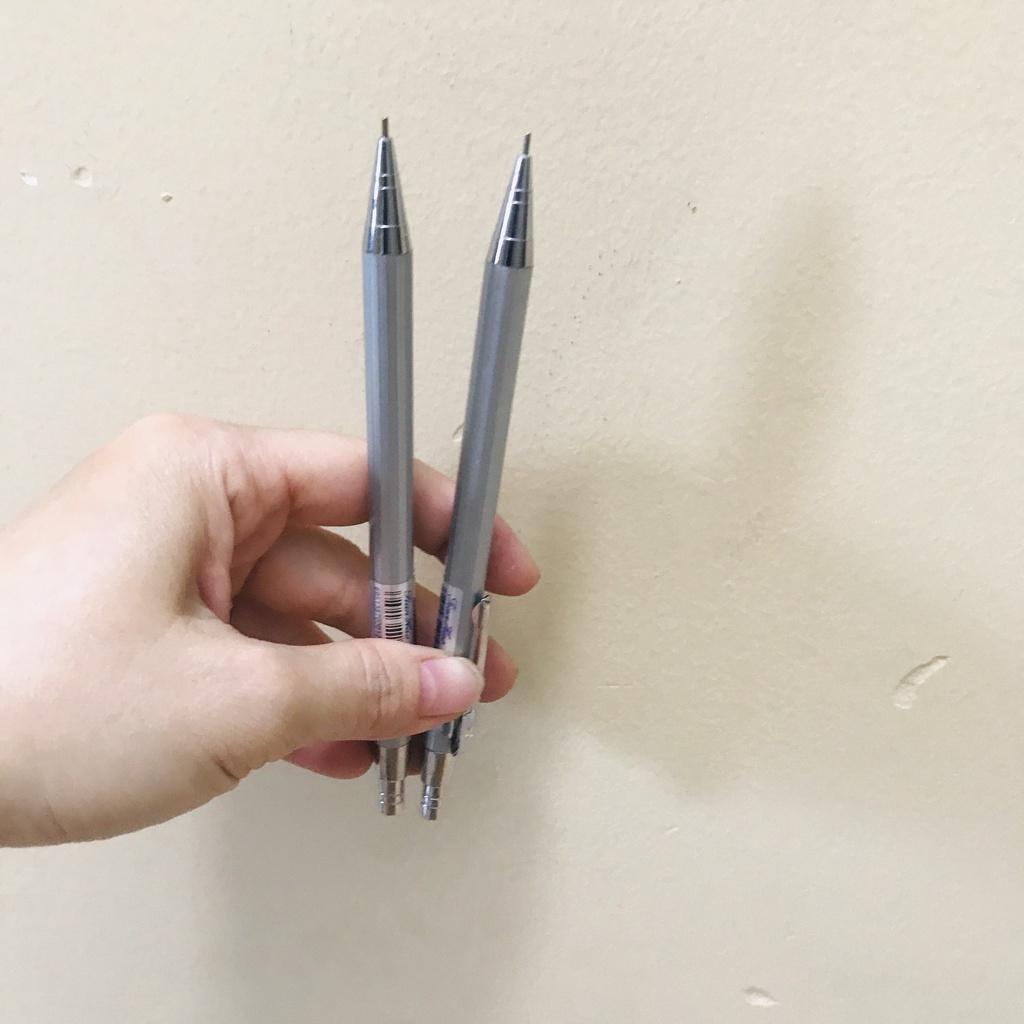 Bút chì kim học sinh - Ngòi 0.5/mm - Vỏ kim loại không hao mòn chống gỉ- bảo vệ ngòi chì khi sử dụng