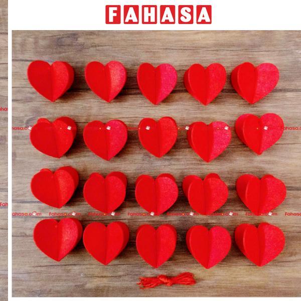 Set 20 Vải Dạ Hình Tim Treo Cây - Trang Trí Tết - Bách Mộc