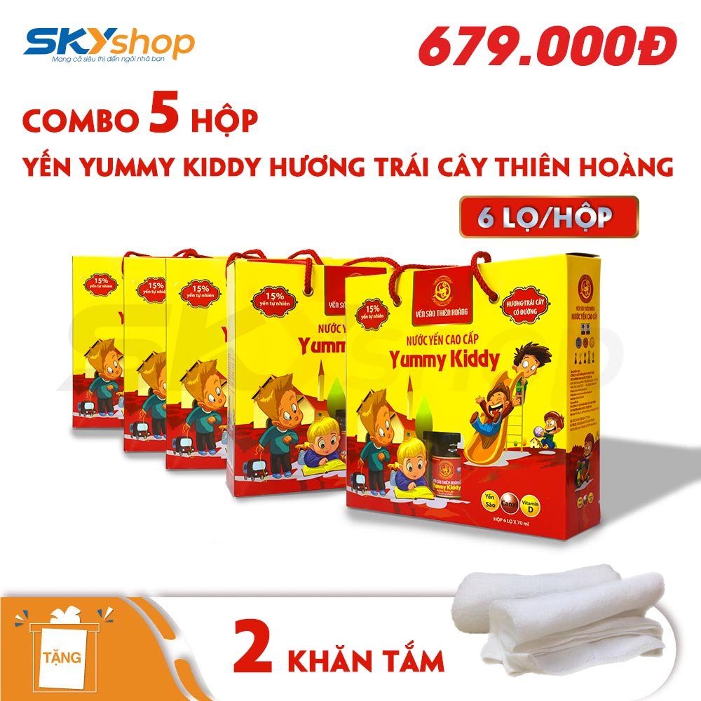 Yến Yummy Kiddy Hương Trái Cây Thiên Hoàng  - Tặng 2 Khăn Đa Năng Hàn Quốc