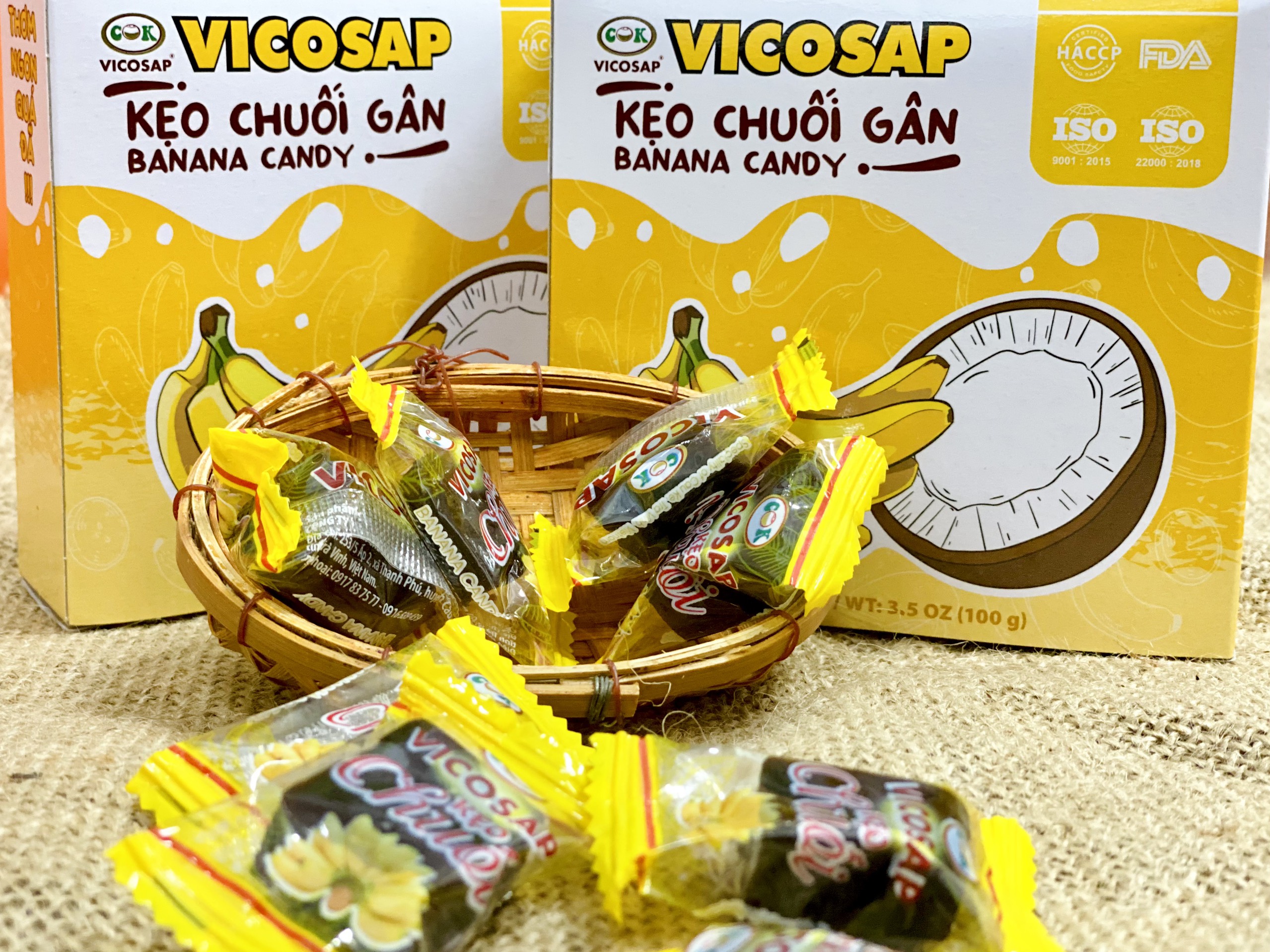 Kẹo Chuối Gân Vicosap hộp 100g