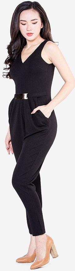 Bộ Jumpsuit Dài Cổ Nữ  Tim BDL01DE Màu Đen (Size