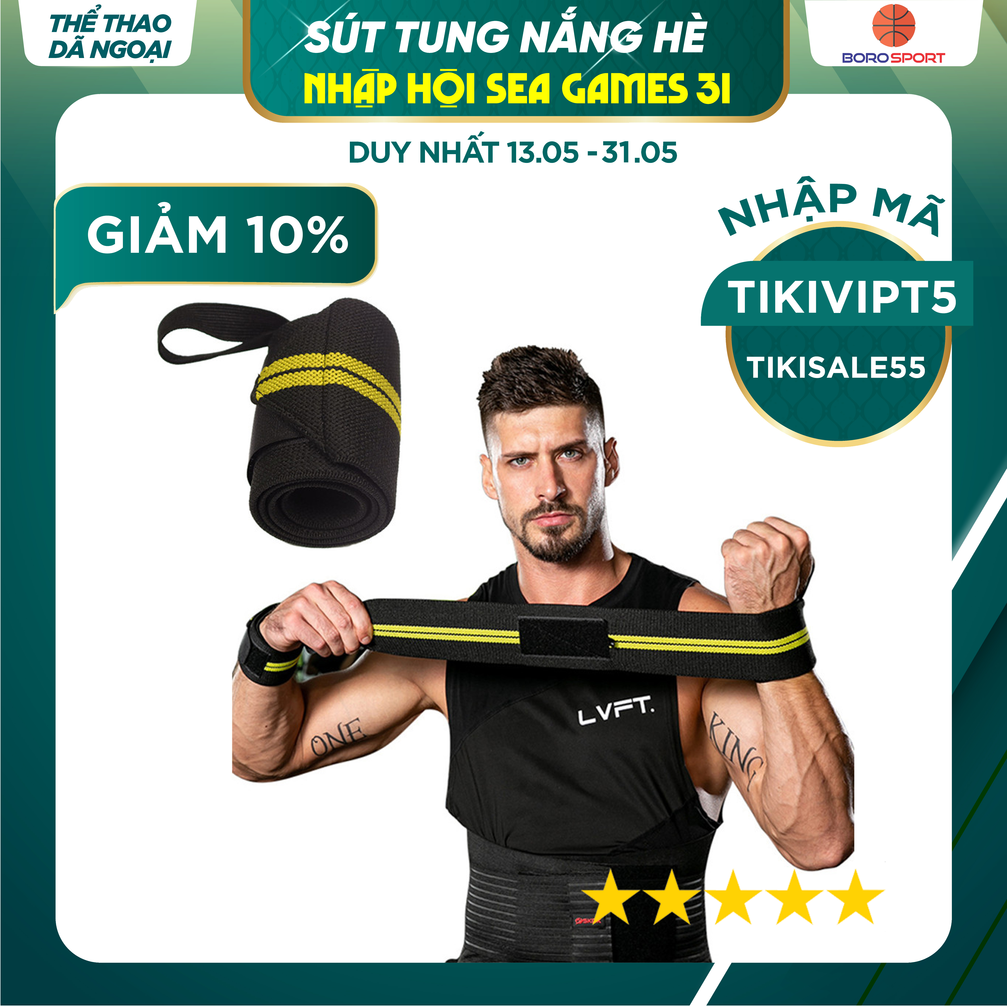 Băng quấn cổ định cổ tay khi tập luyện thể thao với chất liệu polyester phong cách thể thao mạnh mẽ Cleacco - Hàng chính hãng (Giao màu ngẫu nhiên)