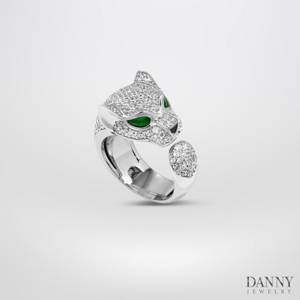 Nhẫn Danny Jewelry Bạc Thổ Nhĩ Kỳ Xi Rhodium Đính Đá CZ & Đá Zircon Biểu Tượng Con Báo N0002TNK