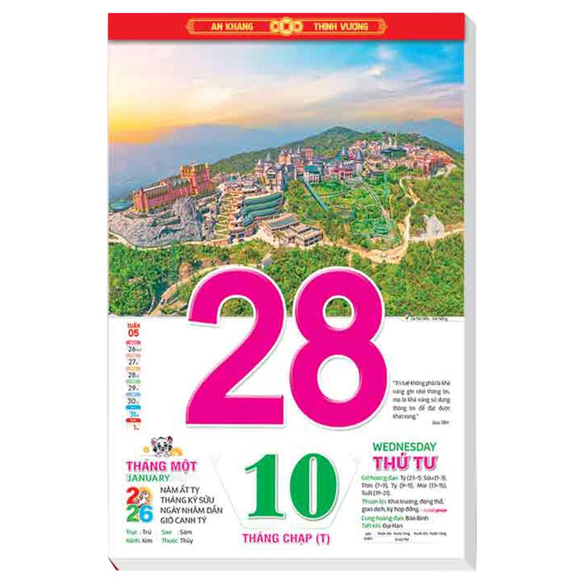 Bloc Lịch Đại Đặc Biệt 2026 - Việt Nam Kỹ Nguyên Thịnh Vượng - Hoa Niên HN12L
