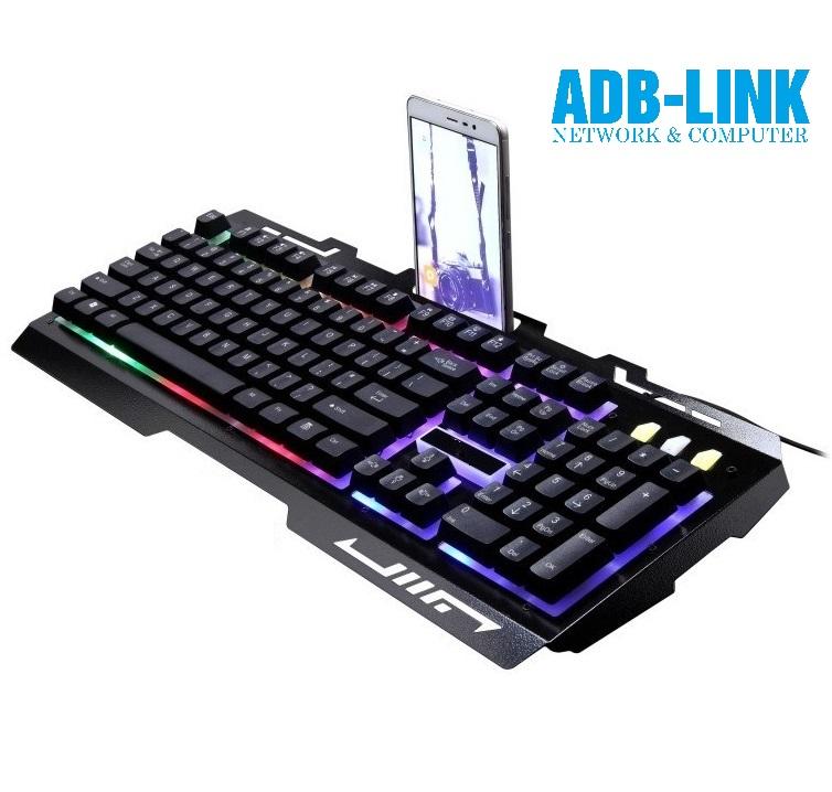 Bộ Bàn Phím và Chuột Ốp Kim Loại G700 ADBLink Có Dây, Chuyên Game , giả cơ, có khe để điện thoại (màu đen )