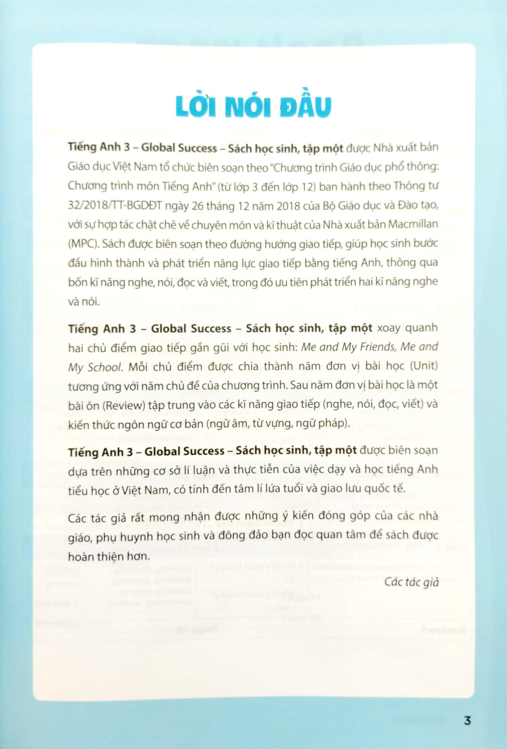 Tiếng Anh 3 - Global Success - Tập 1 - Sách Bài Học (2023)