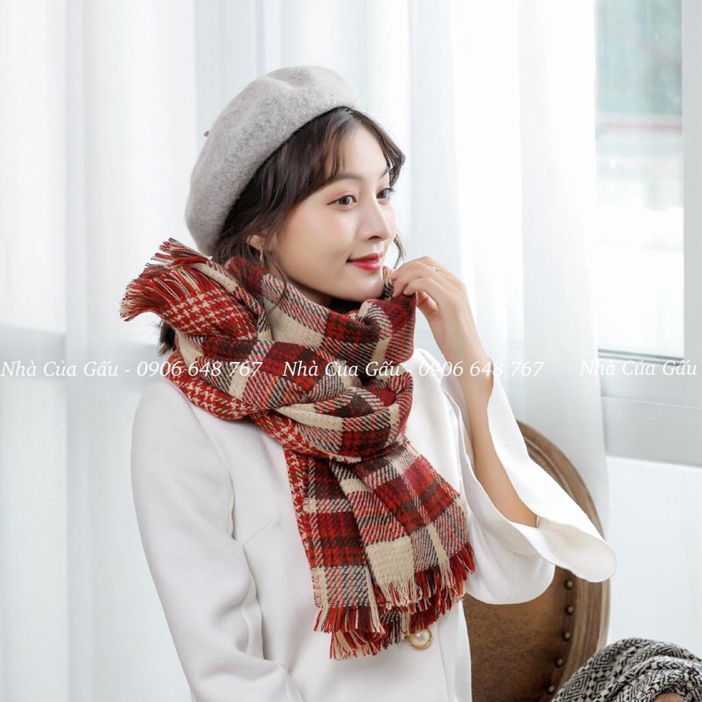 Khăn len nữ caro chất dạ đẹp, dễ mang dễ phối đồ cực kỳ luôn ạ