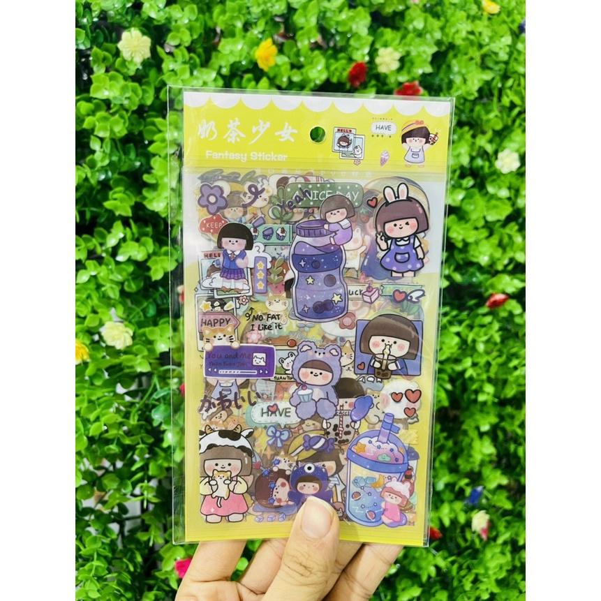 Bộ 6 Tấm Sticker Trong Dễ Thương Chọn Mẫu