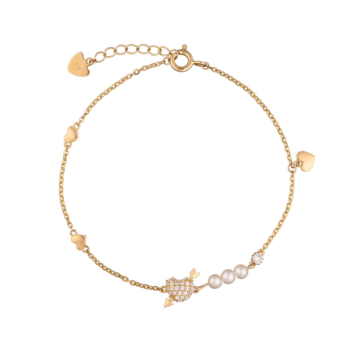 Lắc tay vàng 14k LLF141 Huy Thanh Jewelry