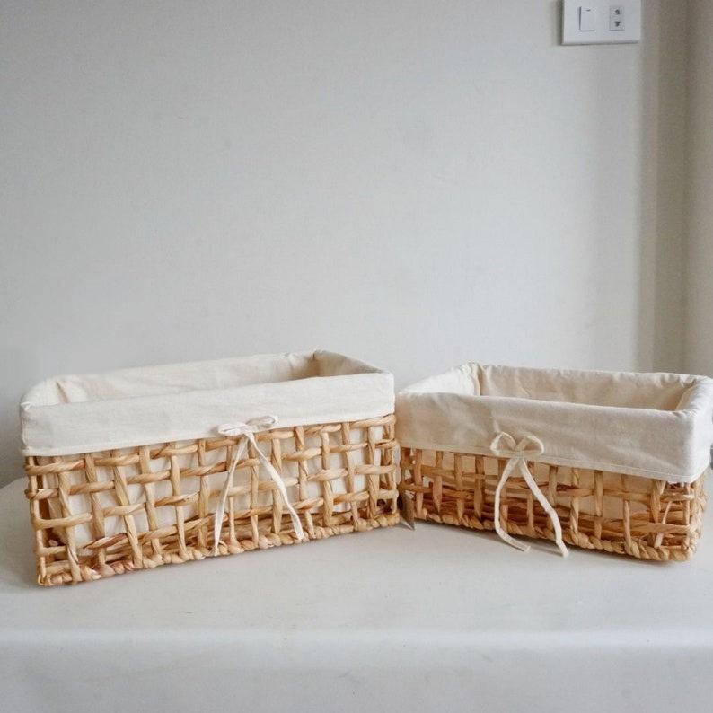 Giỏ lục bình caro - Giỏ đựng đồ hình chữ nhật đa năng, giá rẻ