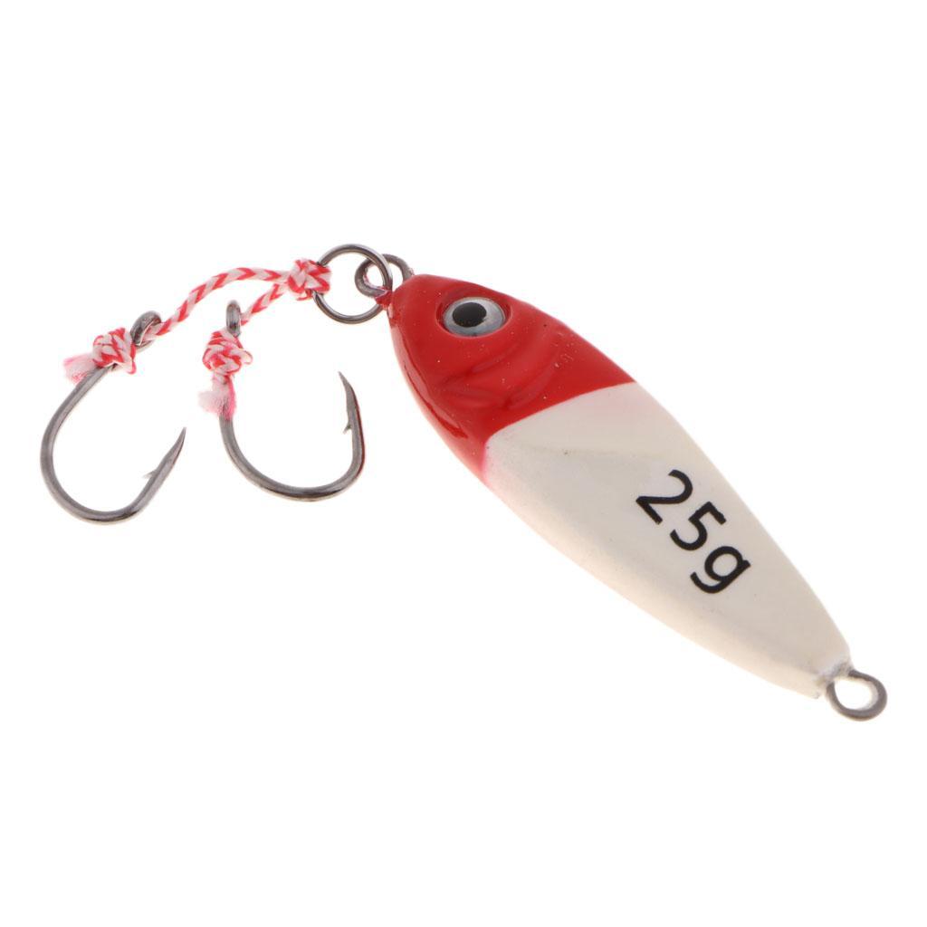 Jigs Jigging Fishing Lure Metal Hard Bait with Assist Hooks Fast Sinking for Deep Sea Fishing