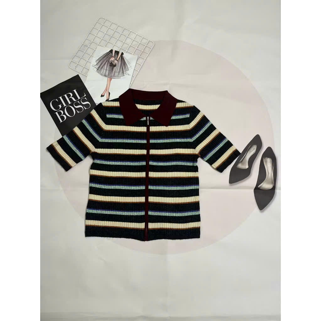 Áo len mongtoghi,áo len dệt kim nữ hàng thanh lý họa tiết dễ thương size 58-63,65kg