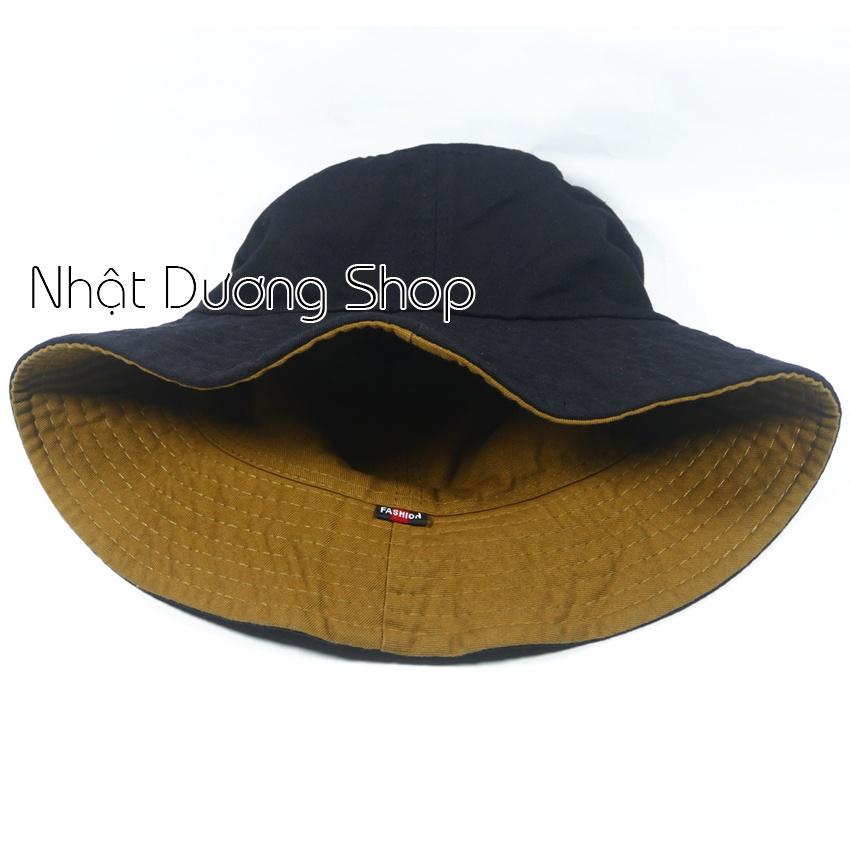 Nón tai bèo vành nhỏ loại xịn đội được 2 mặt - Chất liệu xịn mang phong cách trẻ trung - Đen &amp; Kaki