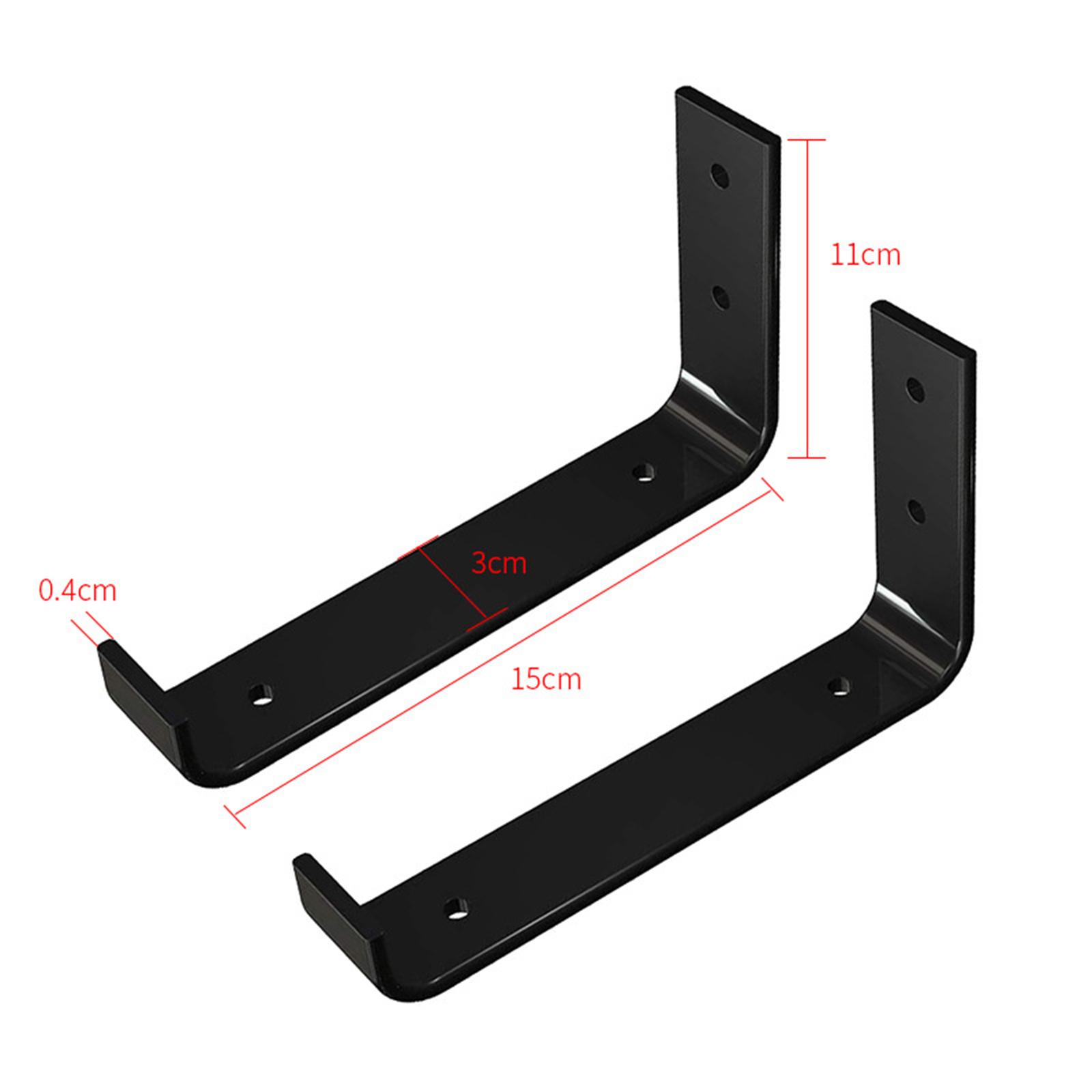2x Shelf Bracket Rustic Metal with Screw Wall Mounted Heavy Duty 15cm