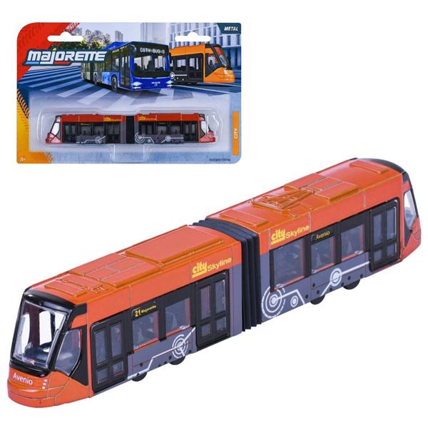 Đồ Chơi Mô Hình Xe City Bus Man + Avenio Tram - Majorette 8503003001 - Màu Cam