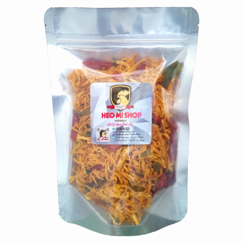 Khô gà lá chanh mềm cay Heo Mi 250g