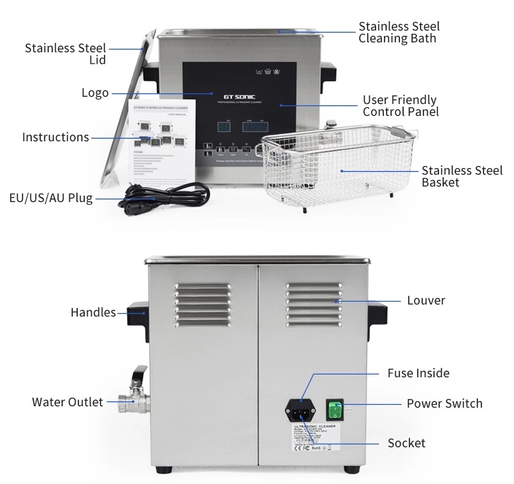 Bể rửa siêu âm Gtsonic-D13 với 3 chức năng siêu âm được điều khiển bằng kỹ thuật số