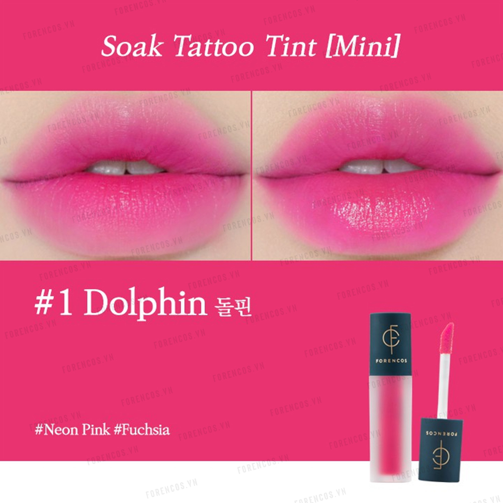 Son kem lì FORENCOS Lip Tattoo Soak Tint 13 màu - Chính hãng Hàn Quốc