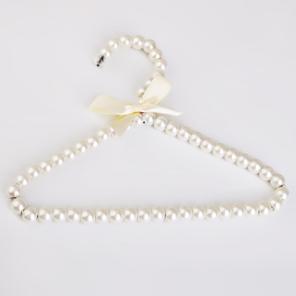 4-15pack Beaded Metal Clothes Trousers Hanger Hook for Children White