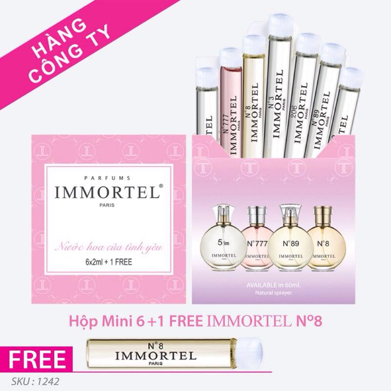 Bộ Nước Hoa IMMORTEL Mini 6 +1 Free No8 chai xức 2ml - Eau De Parfum