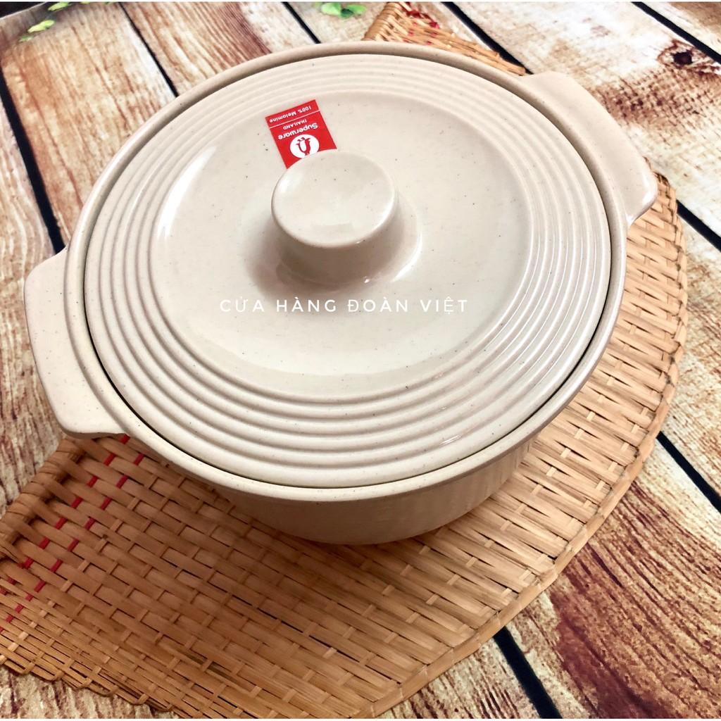 THỐ MELAMINE SUPERWARE CAO CẤP THAILAND - Màu Nâu - TÔ BÁT THỐ ĐỰNG CƠM CANH, đựng thực ăn chín có NẮP ĐẬY kính bảo vệ. Dụng cụ thố chịu được nhiệt độ từ 30° đến 100° C, hàng chuẩn 100%