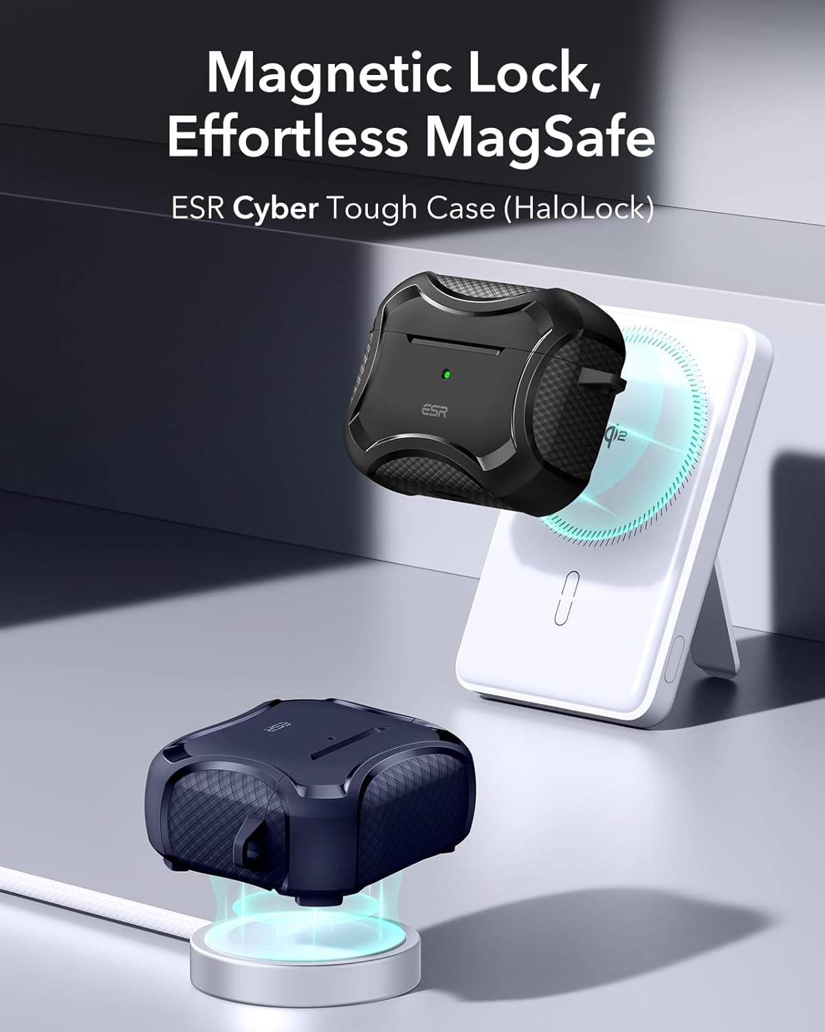 Bao Case ESR Cyber Tough Case with HaloLock cho Airpods 4 - Hàng Chính Hãng