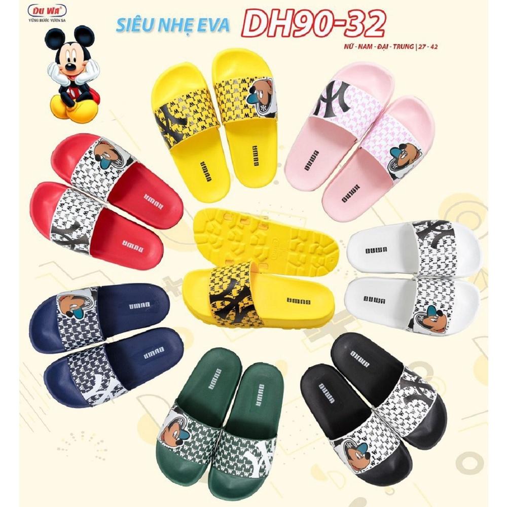 Dép Bánh Mì Hình Vuông Gắn Sticker Gấu Hồng Cao 3cm Nữ Quai Ngang Chất Eva Siêu Nhẹ size 35 - 42