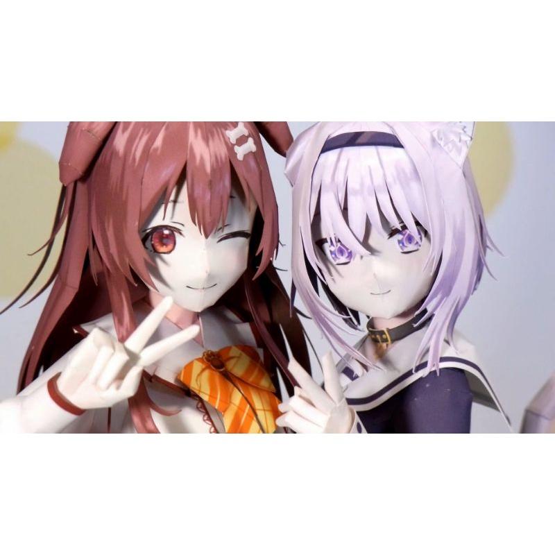 Mô hình giấy anime girl [Virtual idol/Japanese Virtual youtuber] VTuber Hololive : Nekomata Okayu &amp; Inugami Korone
