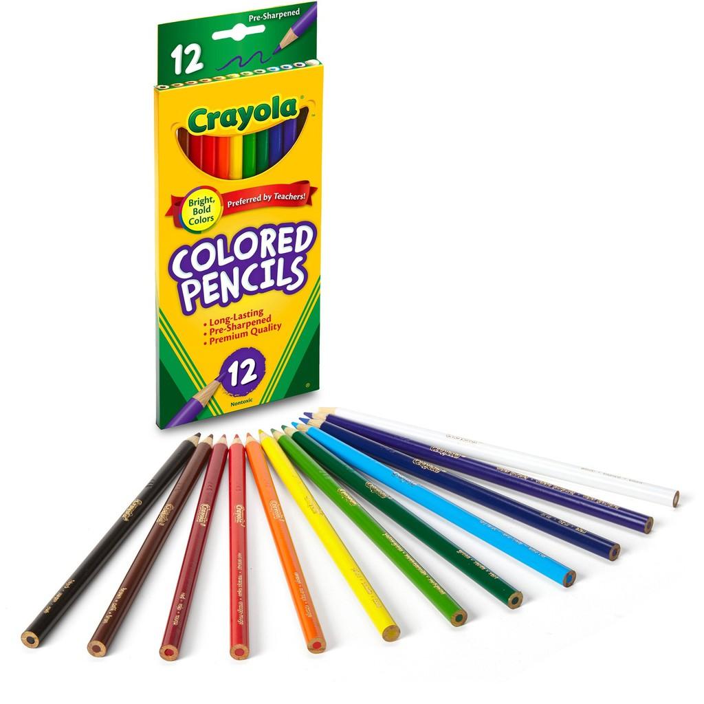 HỘP 12 BÚT CHÌ MÀU CHUỐT SẴN CRAYOLA COLORED PENCILS