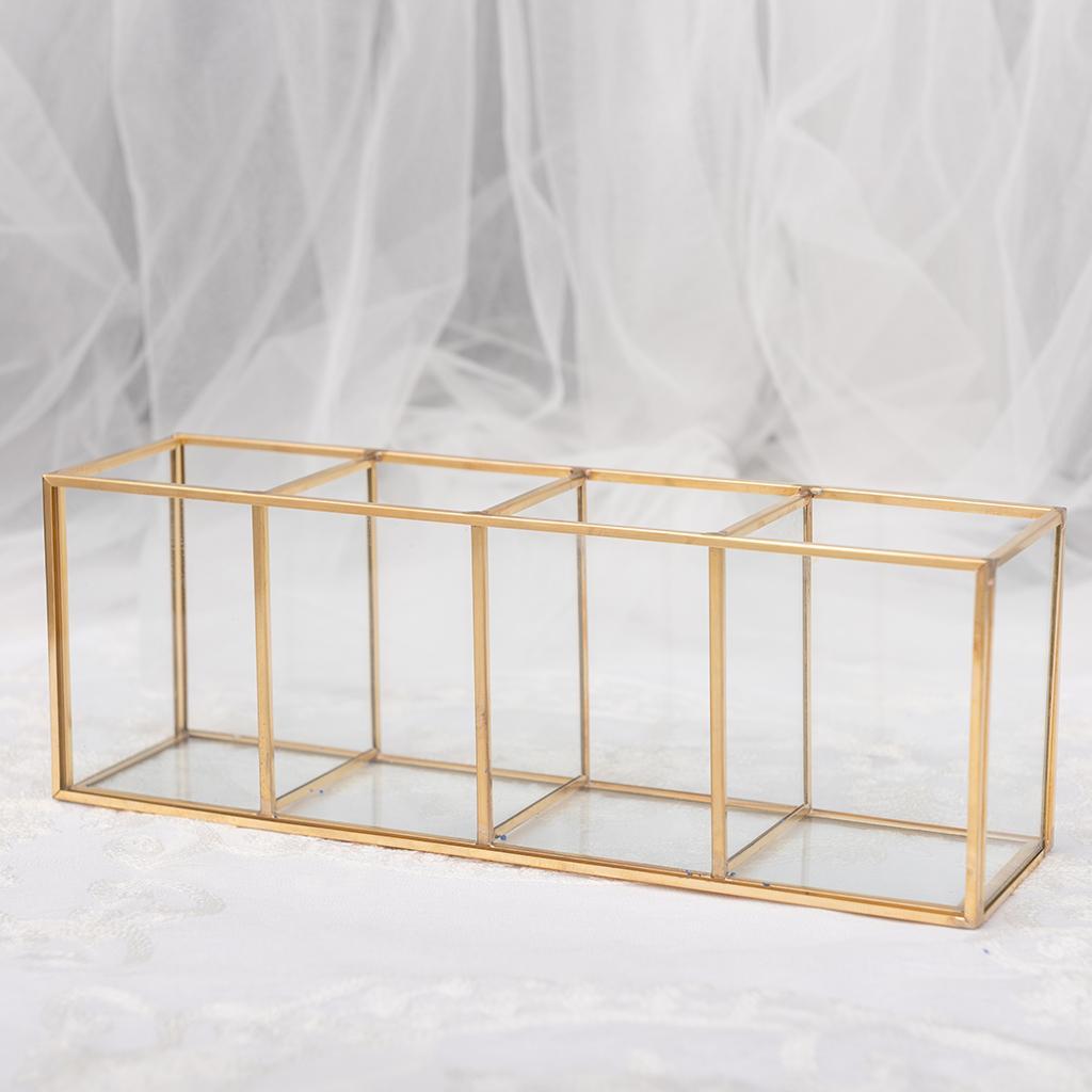 Gold Brush Storage Pen Pencil Pot Holder Container Desk Organizer Accessory