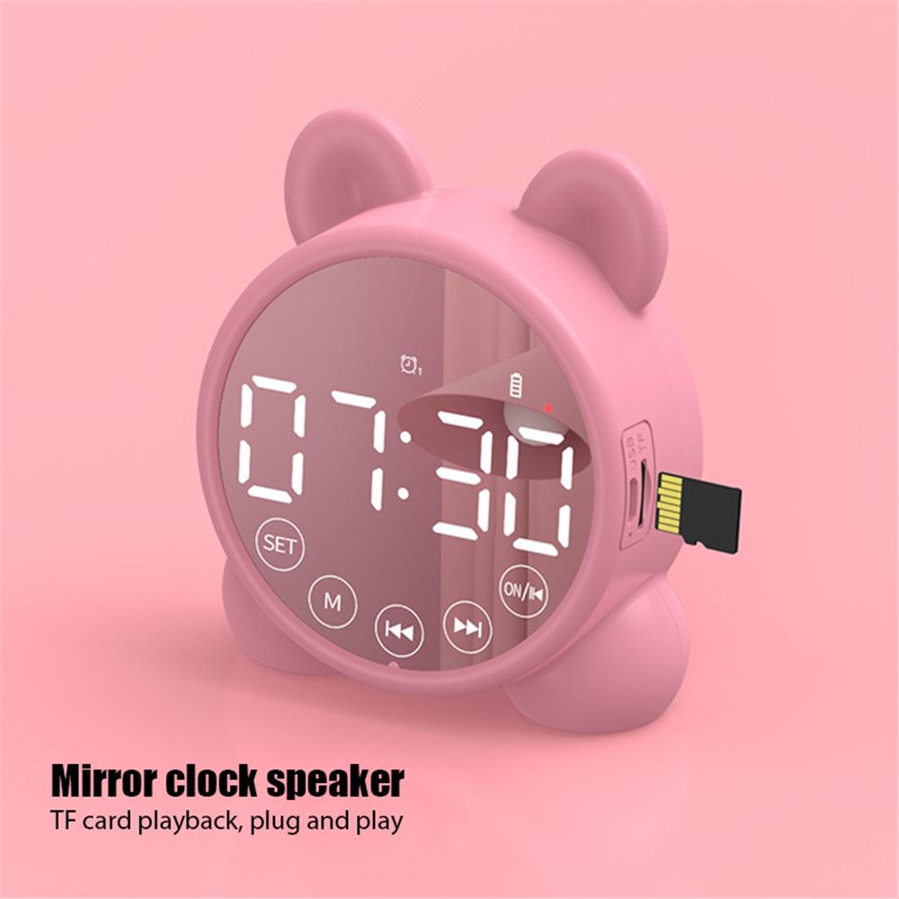 Loa Bluetooth không dây Đài FM Hộp âm thanh Đồng hồ báo thức để bàn Loa siêu trầm Máy nghe nhạc Thẻ TF Hộp loa mini cho tất cả điện thoại Màu sắc: Trắng