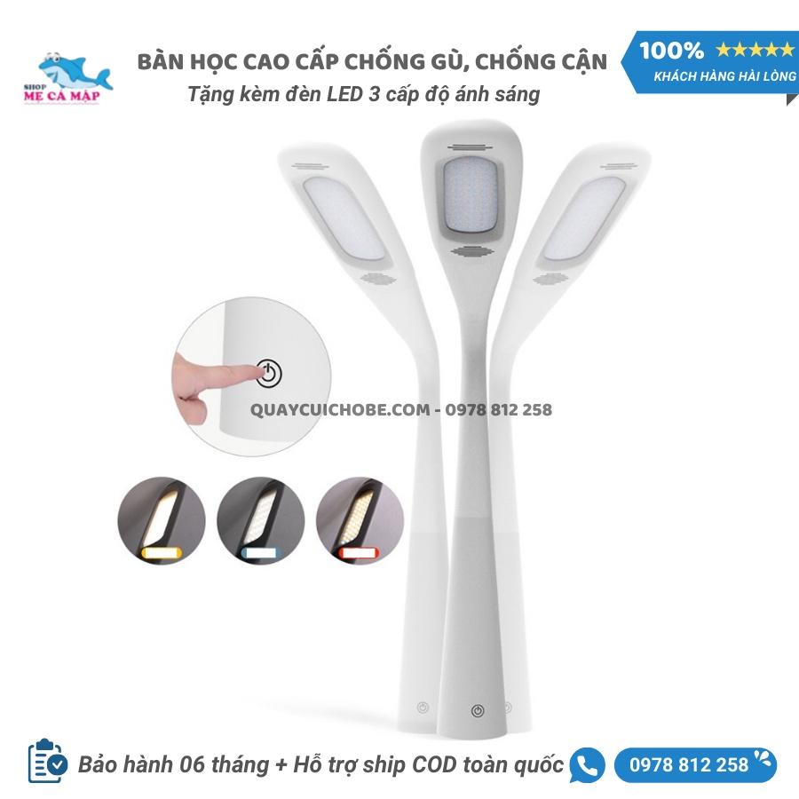 Bàn học cho bé TẶNG ĐÈN LED + GIÁ SÁCH sale giá nhập, bàn học thông minh cho bé