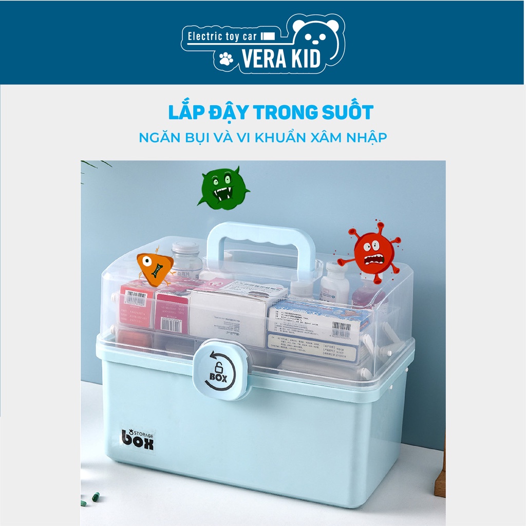 Hộp đựng thuốc, hộp nhựa đựng đồ đa tầng tiện dụng cho gia đình