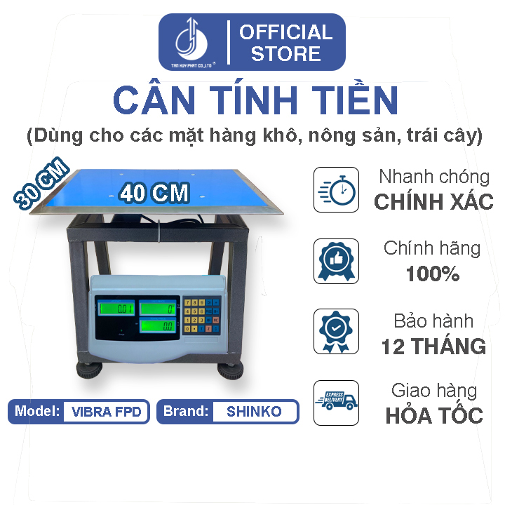 Cân Điện Tử Tính Tiền Vibra FPD-30X40CM