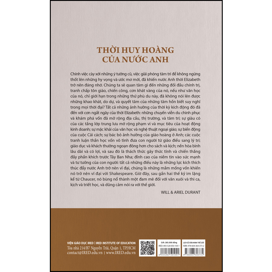 Lịch sử văn minh thế giới: Phần VII: Thời đại lý trí khởi đầu - Tập 1: Thời huy hoàng của nước Anh