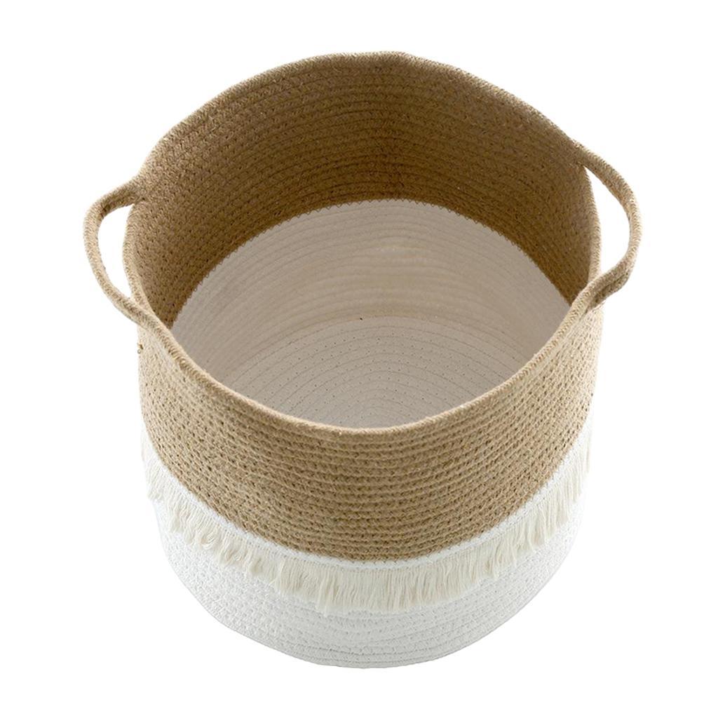 Laundry Basket 13 x 12inch Cotton Rope Basket Woven Storage w/ Handles