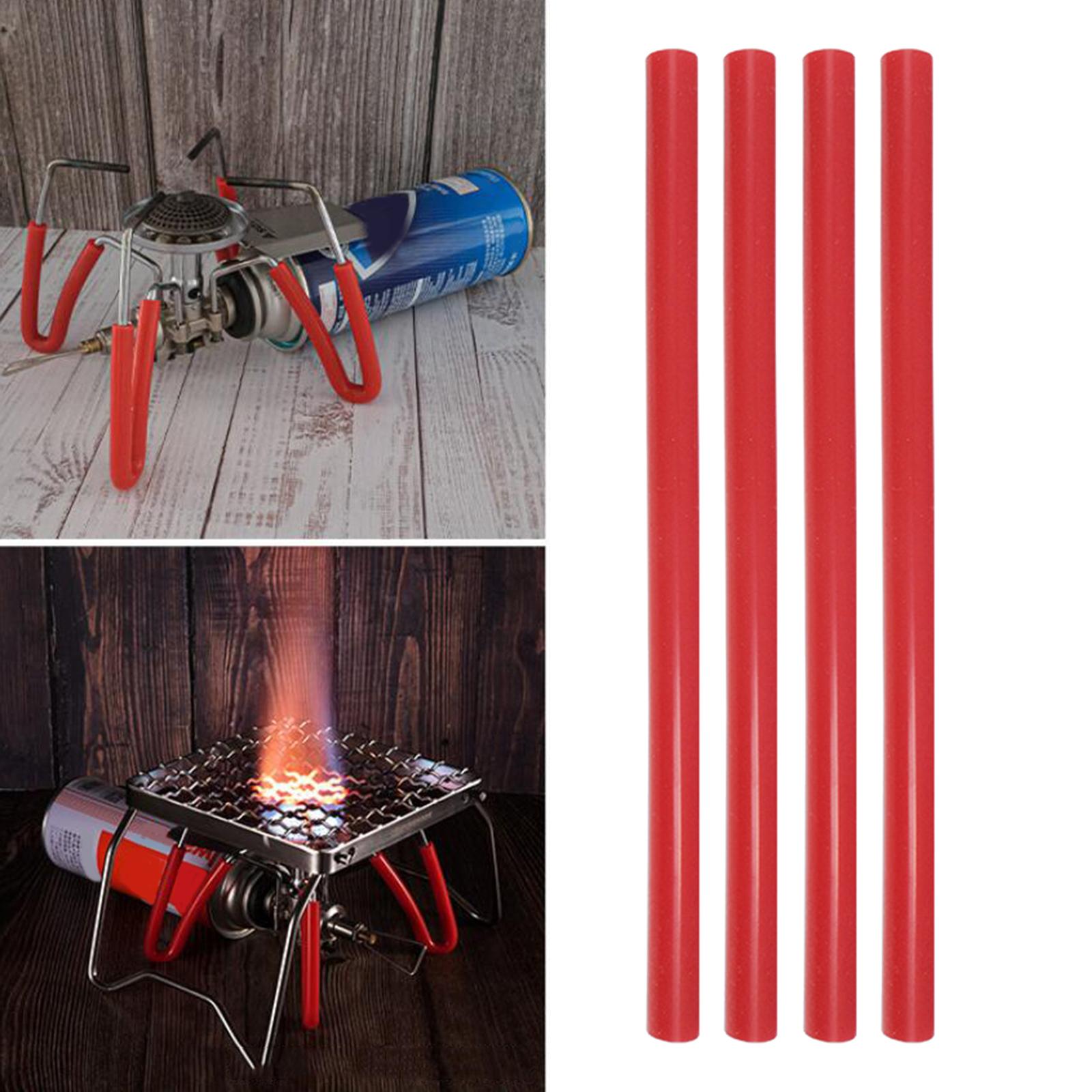 Set of 4 160mm Outdoor Camping Stove Bracket Cover Fishing Gas Stove Protective Pipe Barbecue Picinc Silicone Heat Resistant Tube Replacement