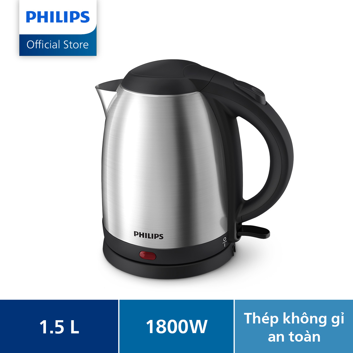 Bình đun siêu tốc PHILIPS HD9306 1.5L - Hàng Chính Hãng