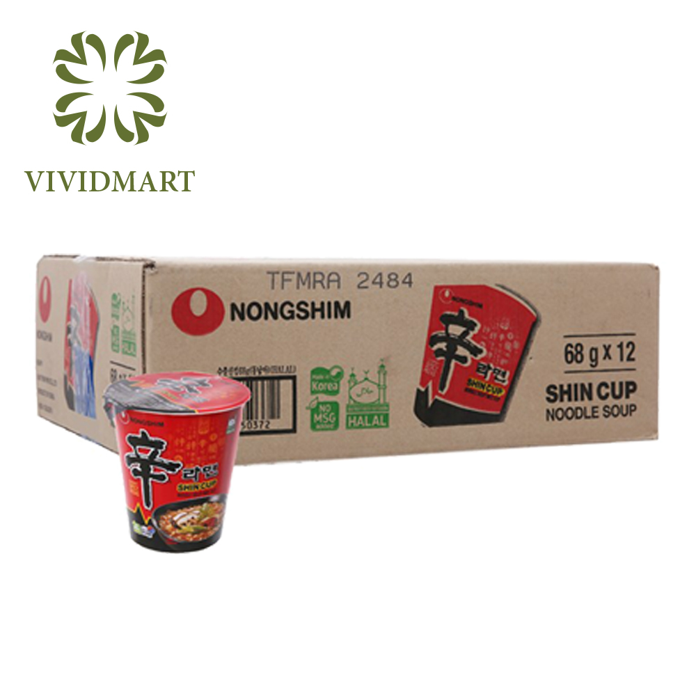 NONGSHIM - Mì ly Shin Ramyun truyền thống, Mì ly Nongshim Shin Ramyun, Mì ly Nongshim Hàn Quốc, Mì Shin Ramyun ly (68g/ly)